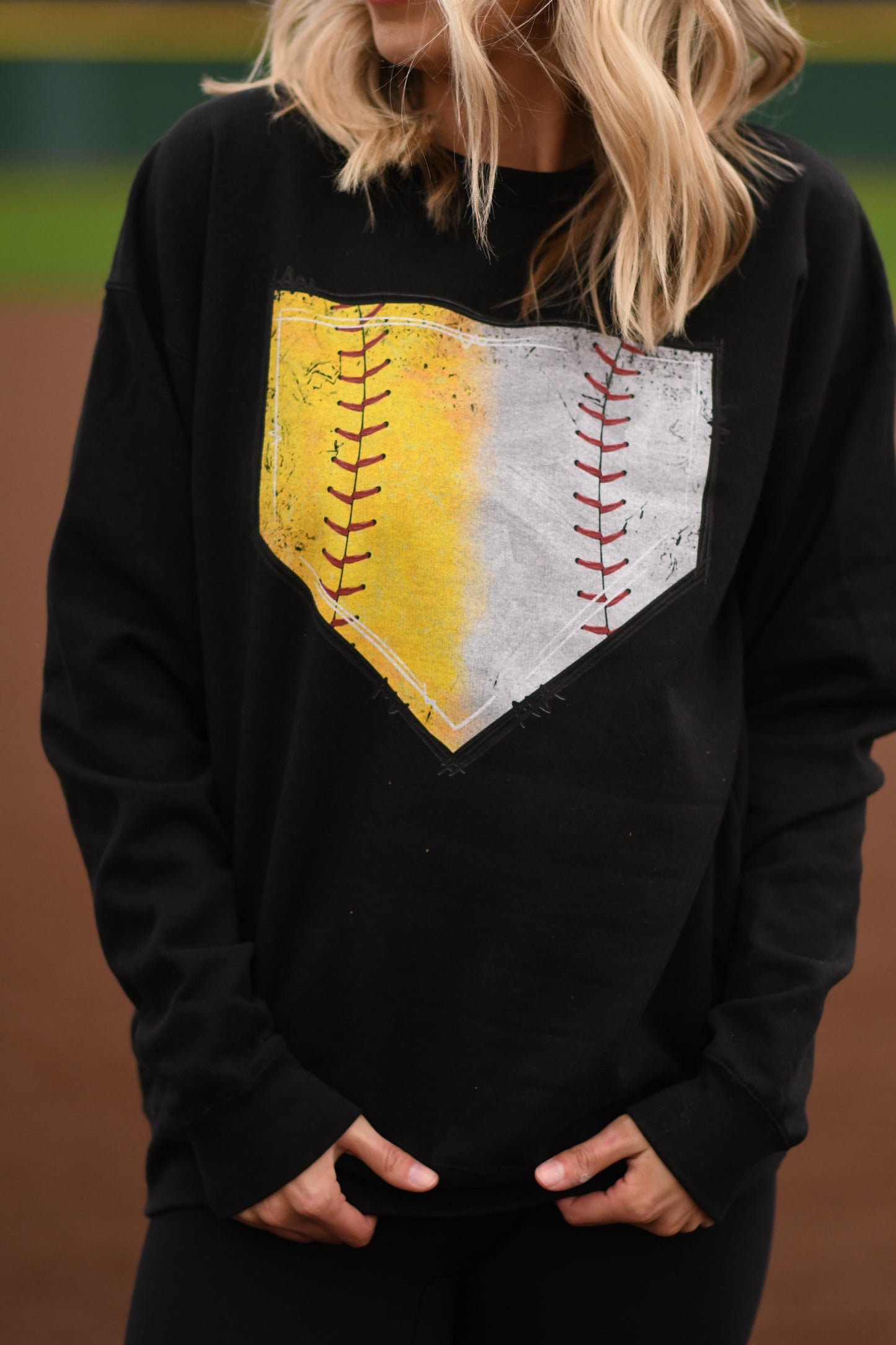 Half Baseball Half Softball Plate Sweatshirt/Tee- PICK YOUR COLOR