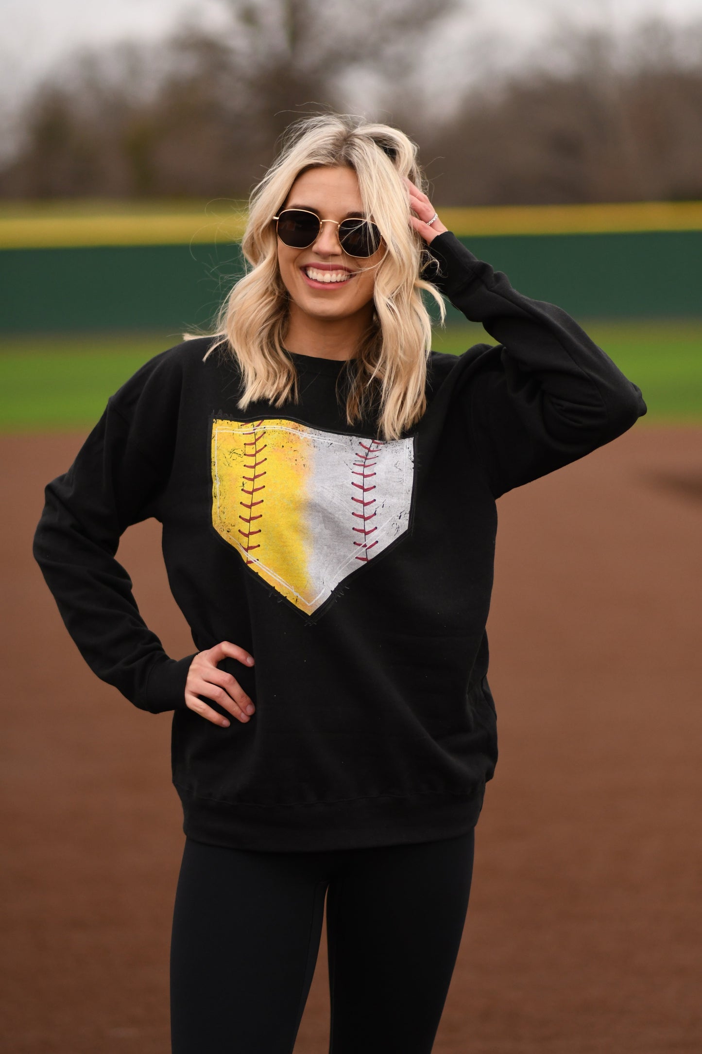 Half Baseball Half Softball Plate Sweatshirt/Tee- PICK YOUR COLOR