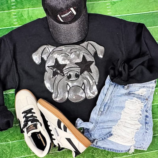 Grey Bulldog with Starry Eyes Sweatshirt