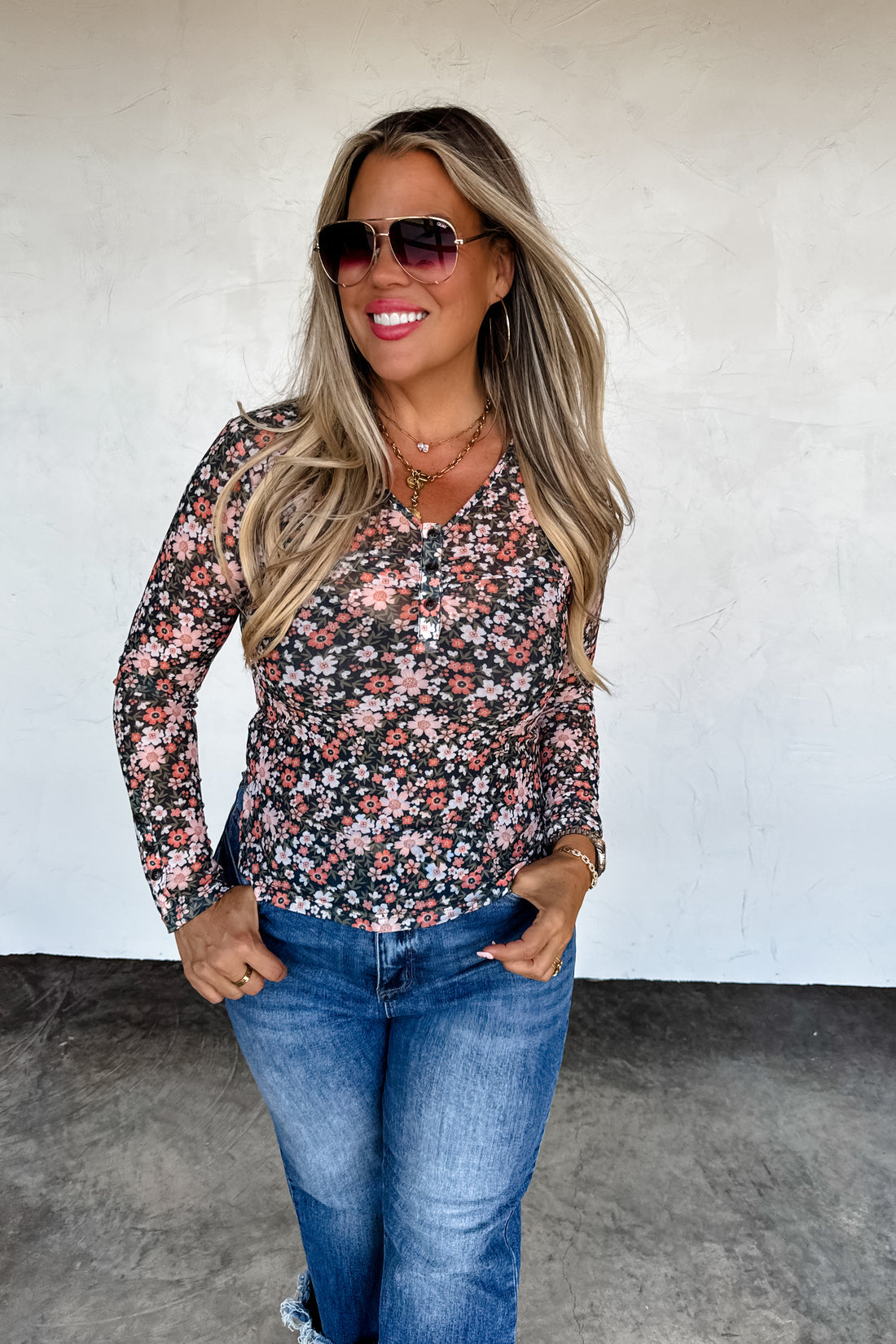PREORDER- ANNIE VNECK MESH TOP