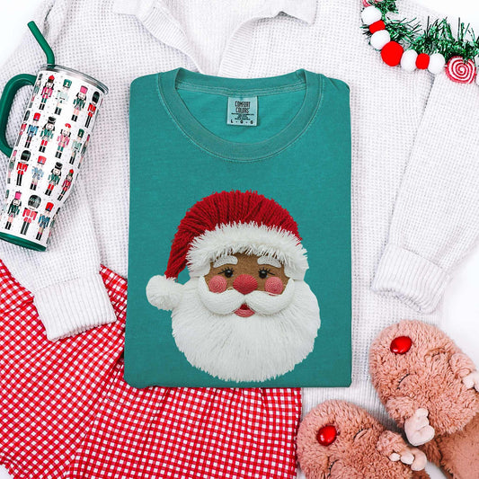 Faux Yarn Santa Dark Skin Tee
