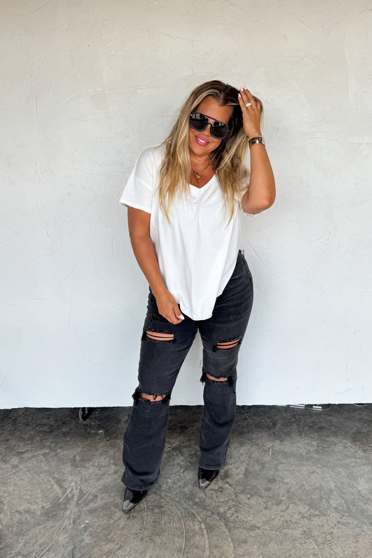 PREORDER- NEW COLORS- ASHLAND STRAIGHT LEG DISTRESSED JEANS