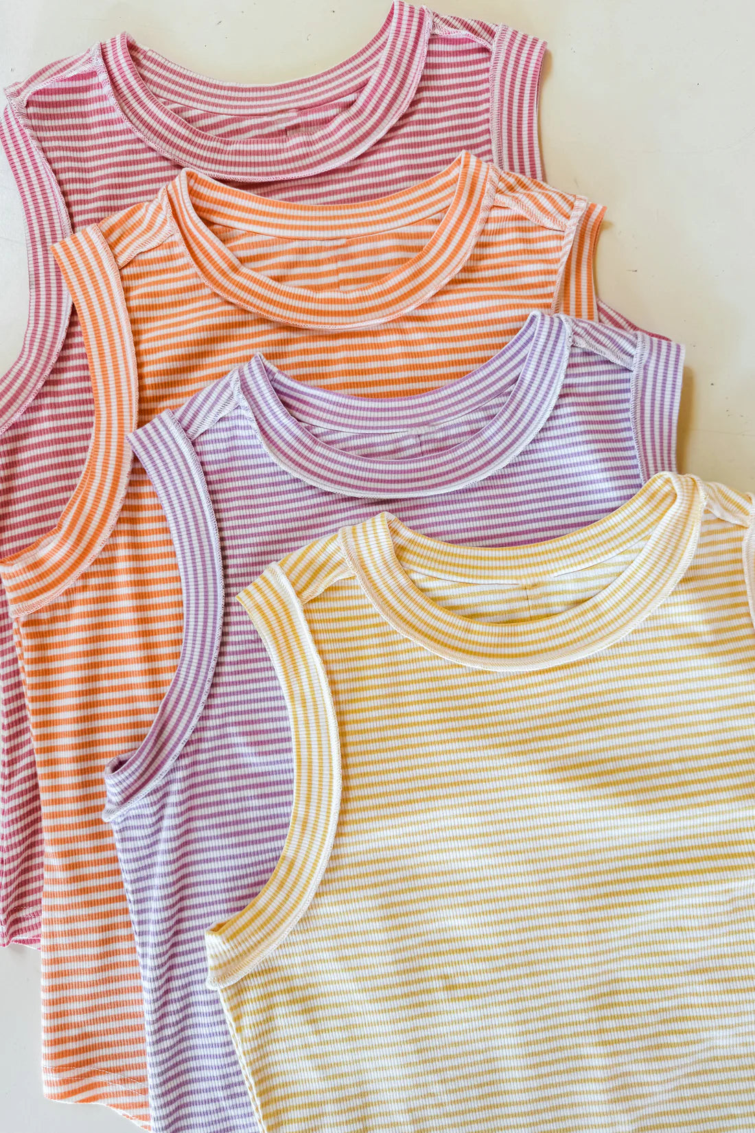 PREORDER- SUMMER BIANCA STRIPED RIBBED TANK