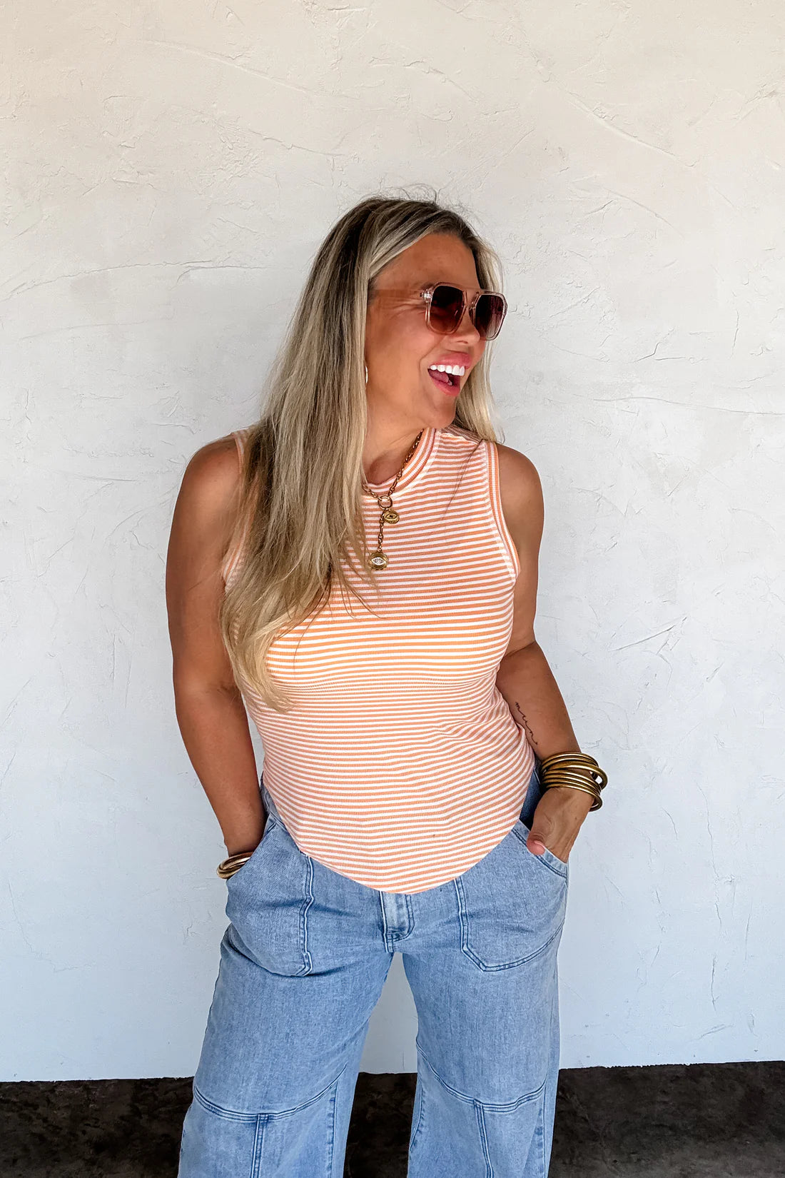 PREORDER- SUMMER BIANCA STRIPED RIBBED TANK