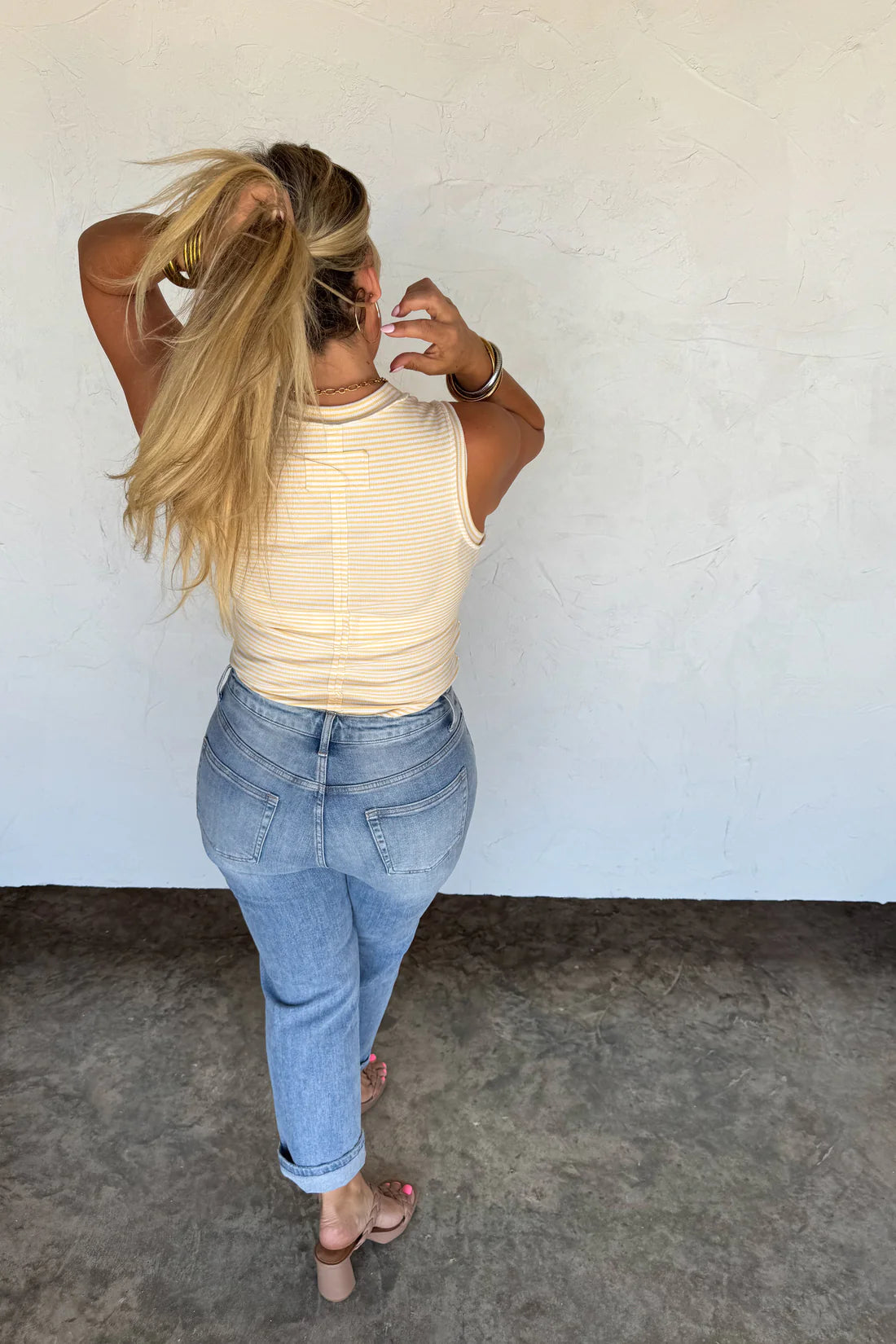 PREORDER- SUMMER BIANCA STRIPED RIBBED TANK