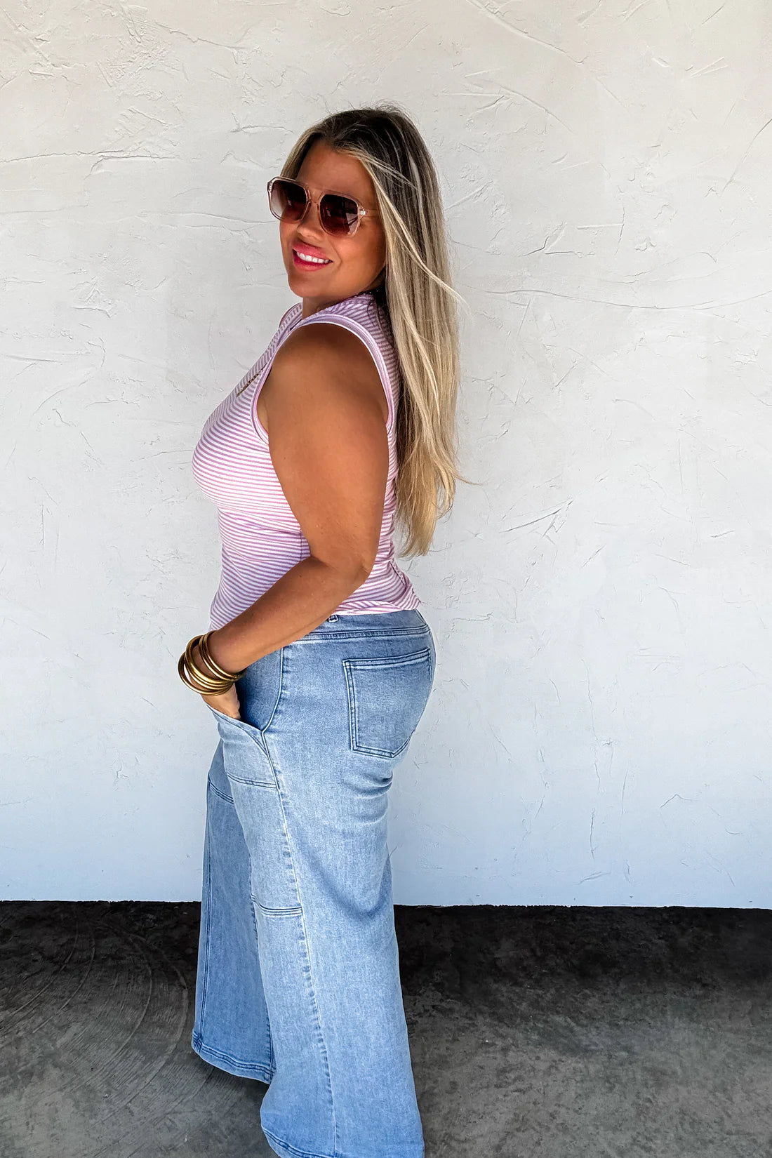 PREORDER- SUMMER BIANCA STRIPED RIBBED TANK
