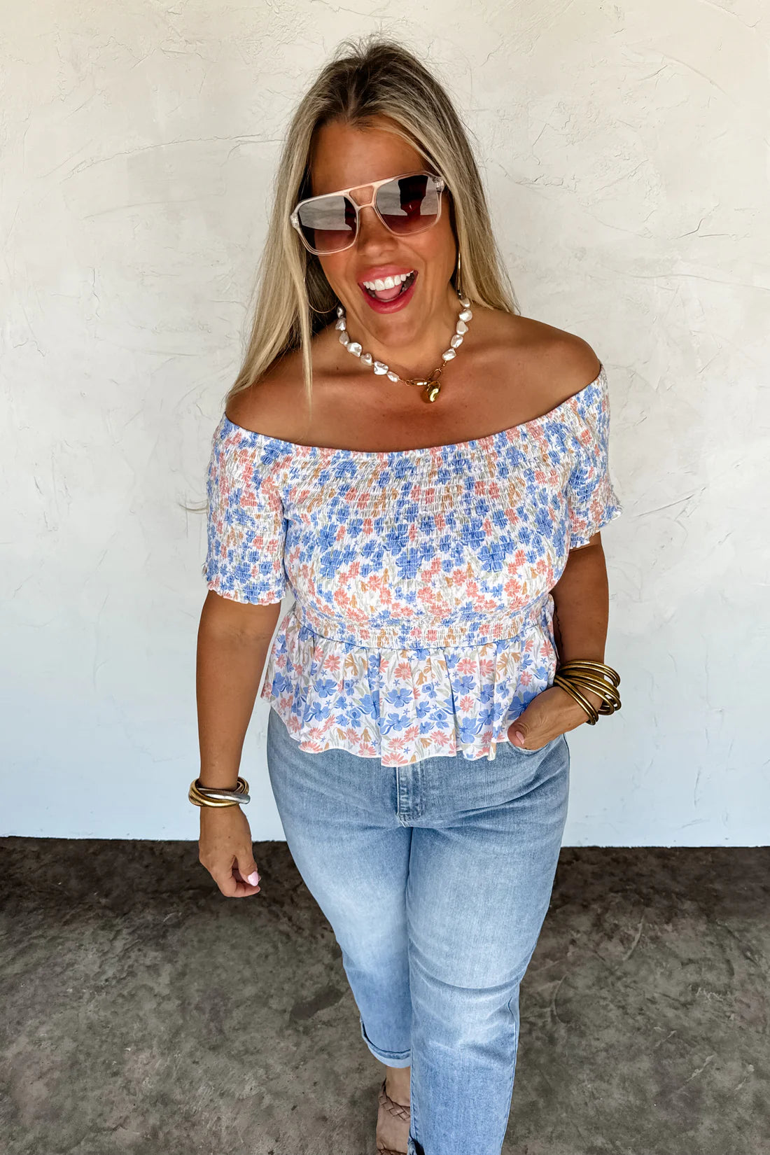 PREORDER- ESSIE FLORAL SMOCKED TOP