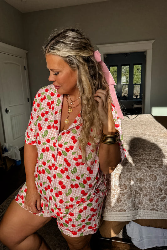 PREORDER- FLORAL AND CHERRIES PJ SET