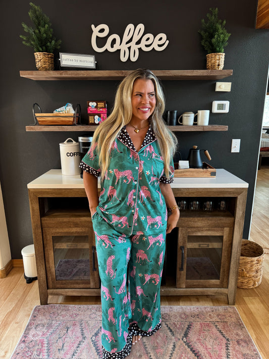 PREORDER- LEOPARD & CHEETAH STAR LUXE PJ SET