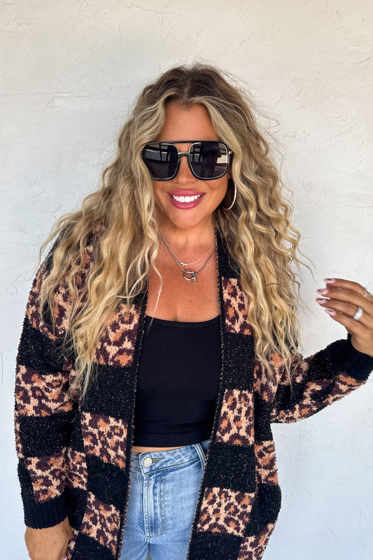 PREORDER- CHECKER CHEETAH CLOUD CARDIGAN