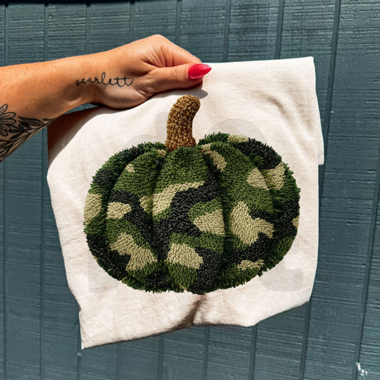 Faux Yarn Camo Pumpkin Tee