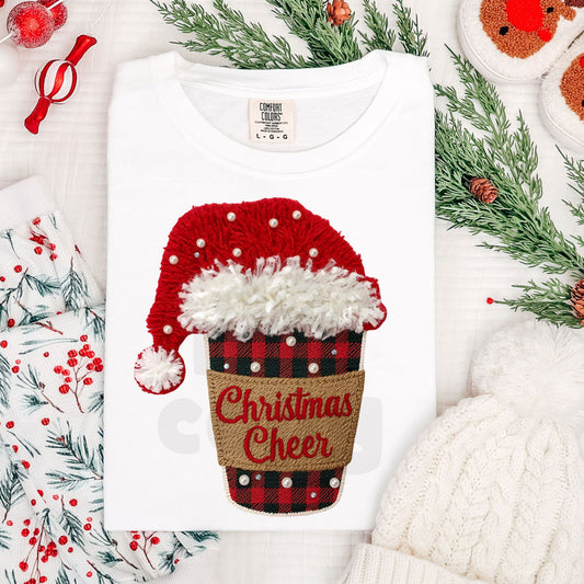 Faux Yarn Cup Of Christmas Cheer Tee