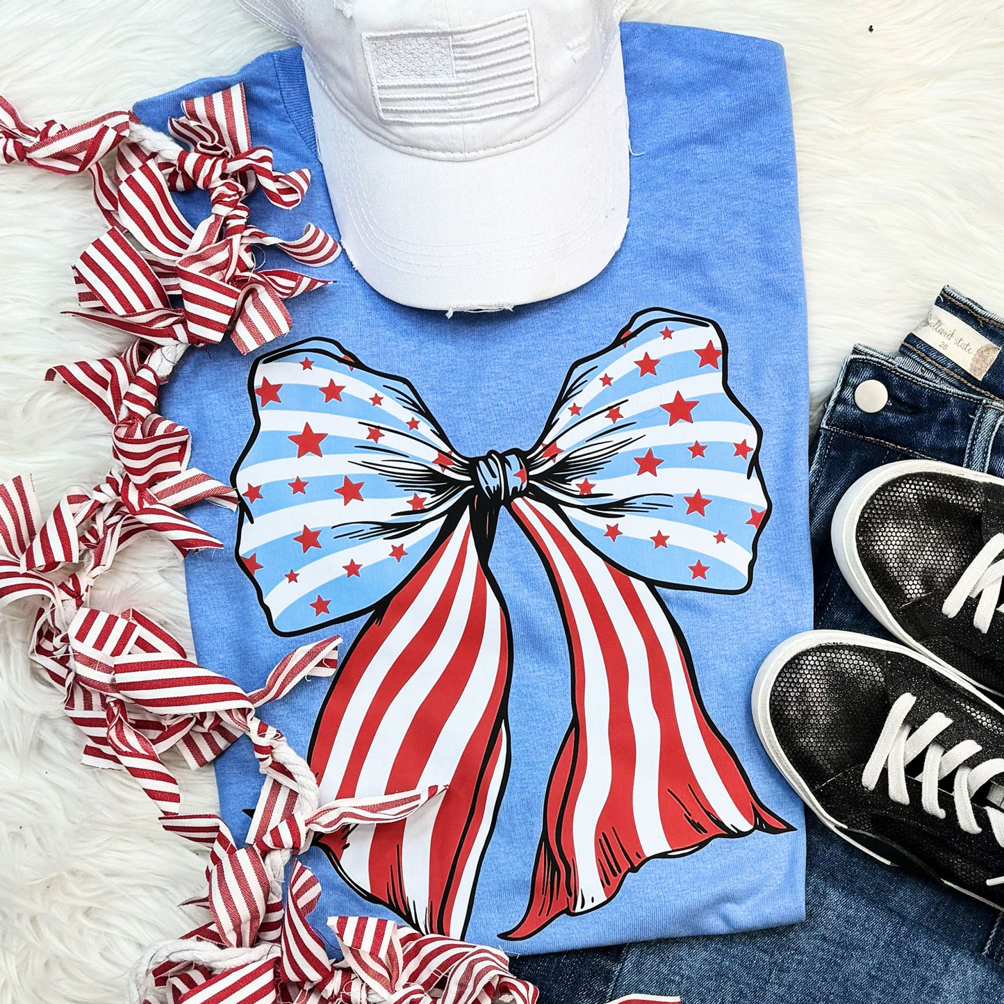 Stars and Stripes Bow Tee