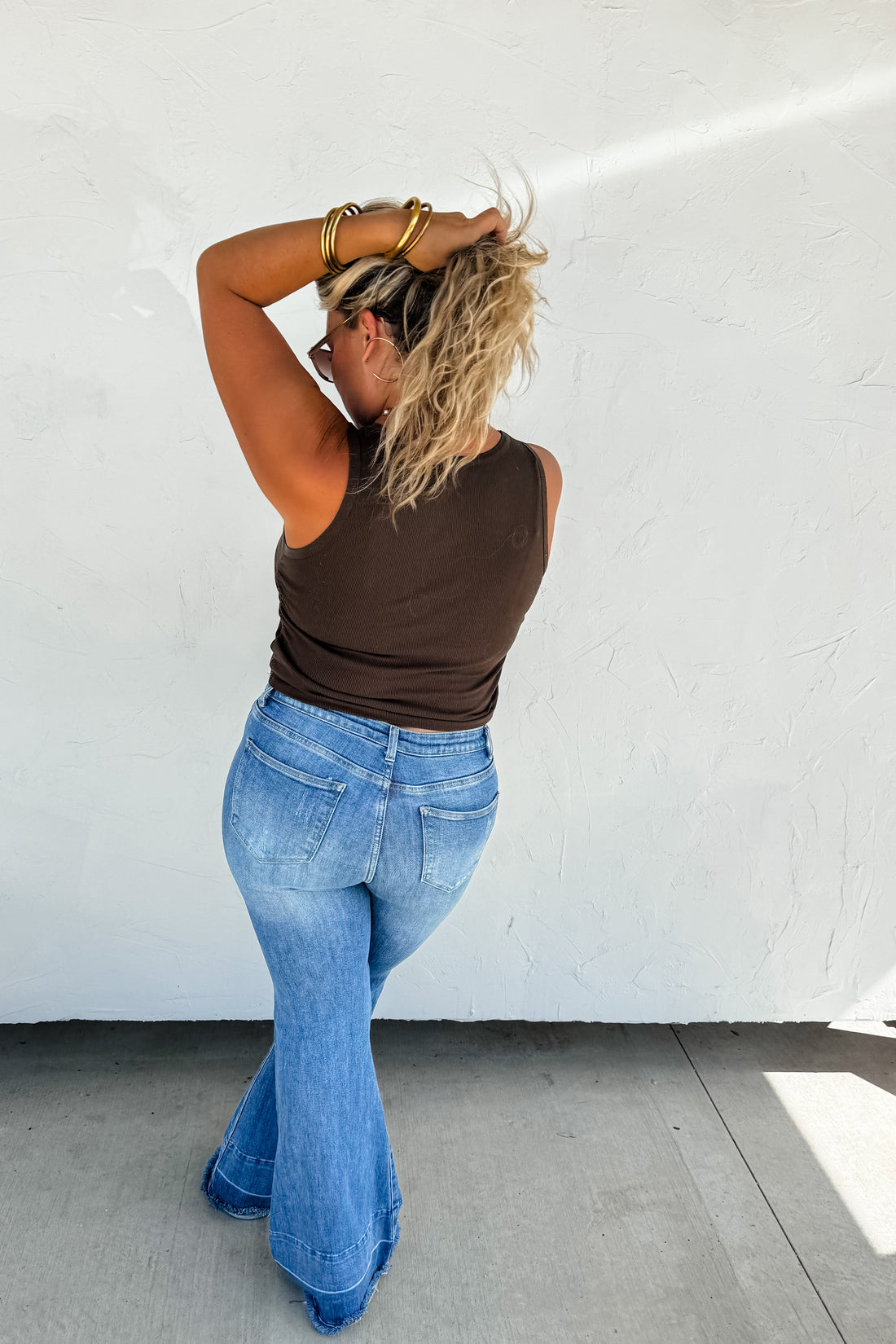 BROWN TAYLOR RIBBED TANK