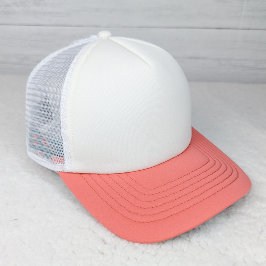 Ivory Sherbert Floral Foam Trucker Hat