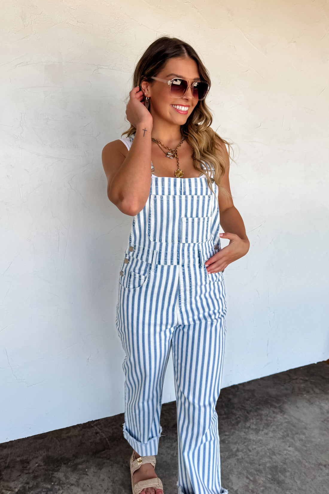 PREORDER- DAHLIA STRIPE OVERALLS