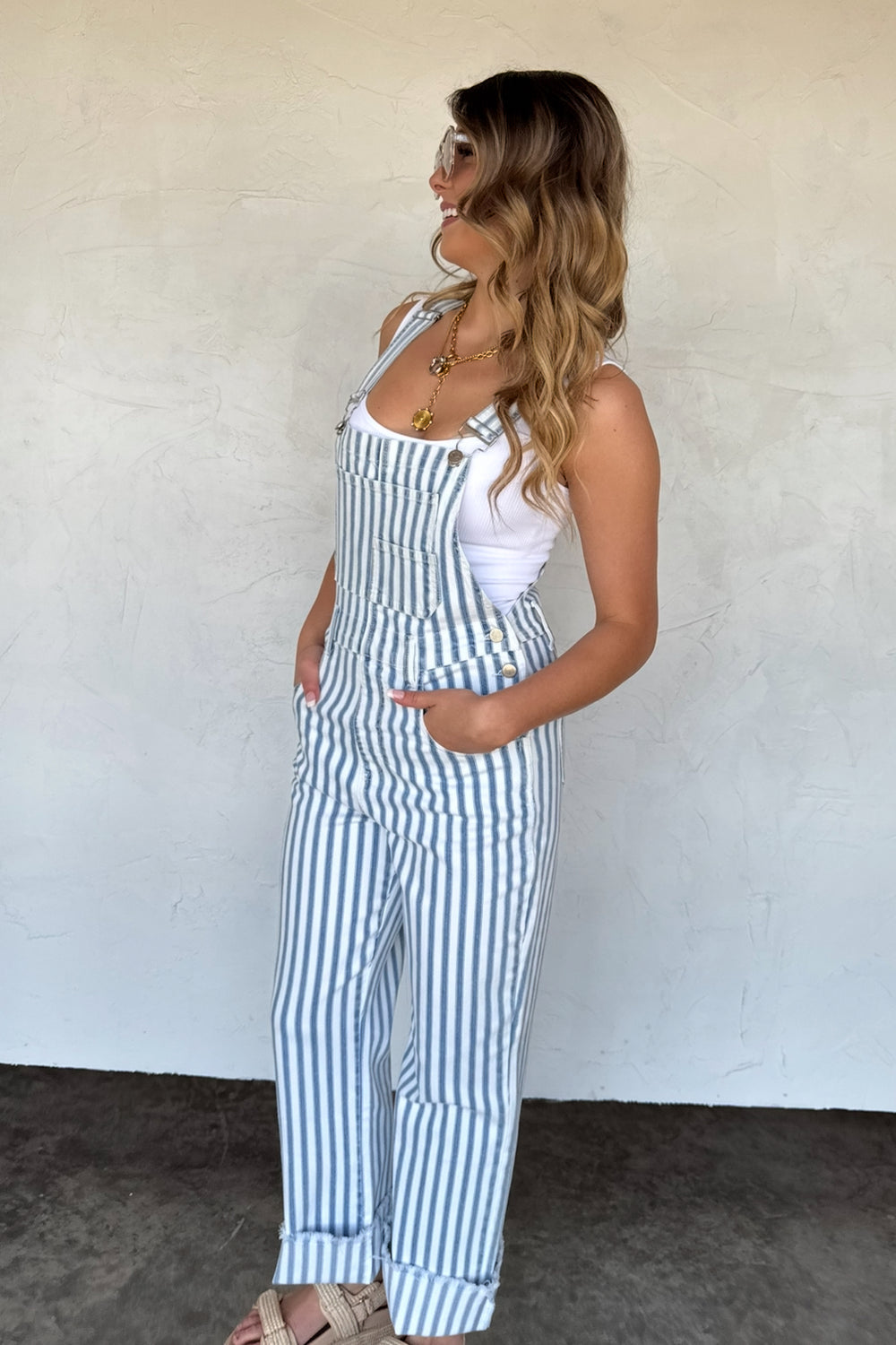 PREORDER- DAHLIA STRIPE OVERALLS