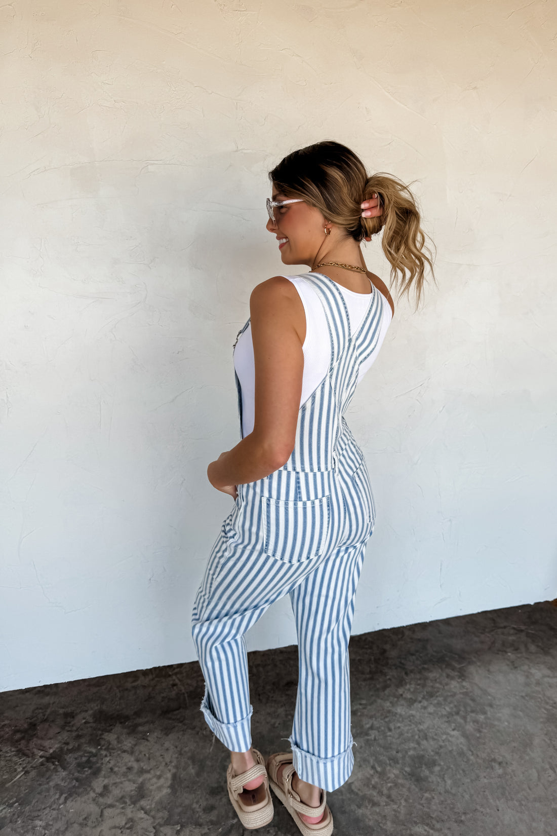PREORDER- DAHLIA STRIPE OVERALLS