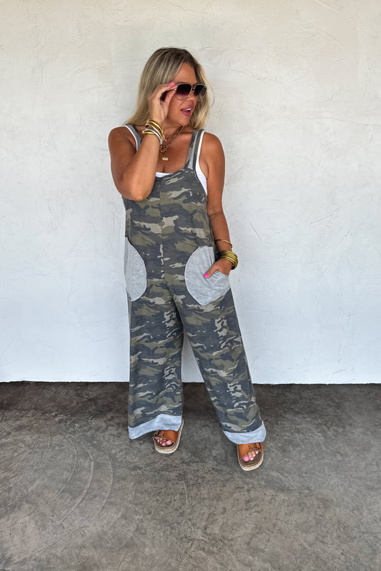 PREORDER- RICKI CAMO ROMPER