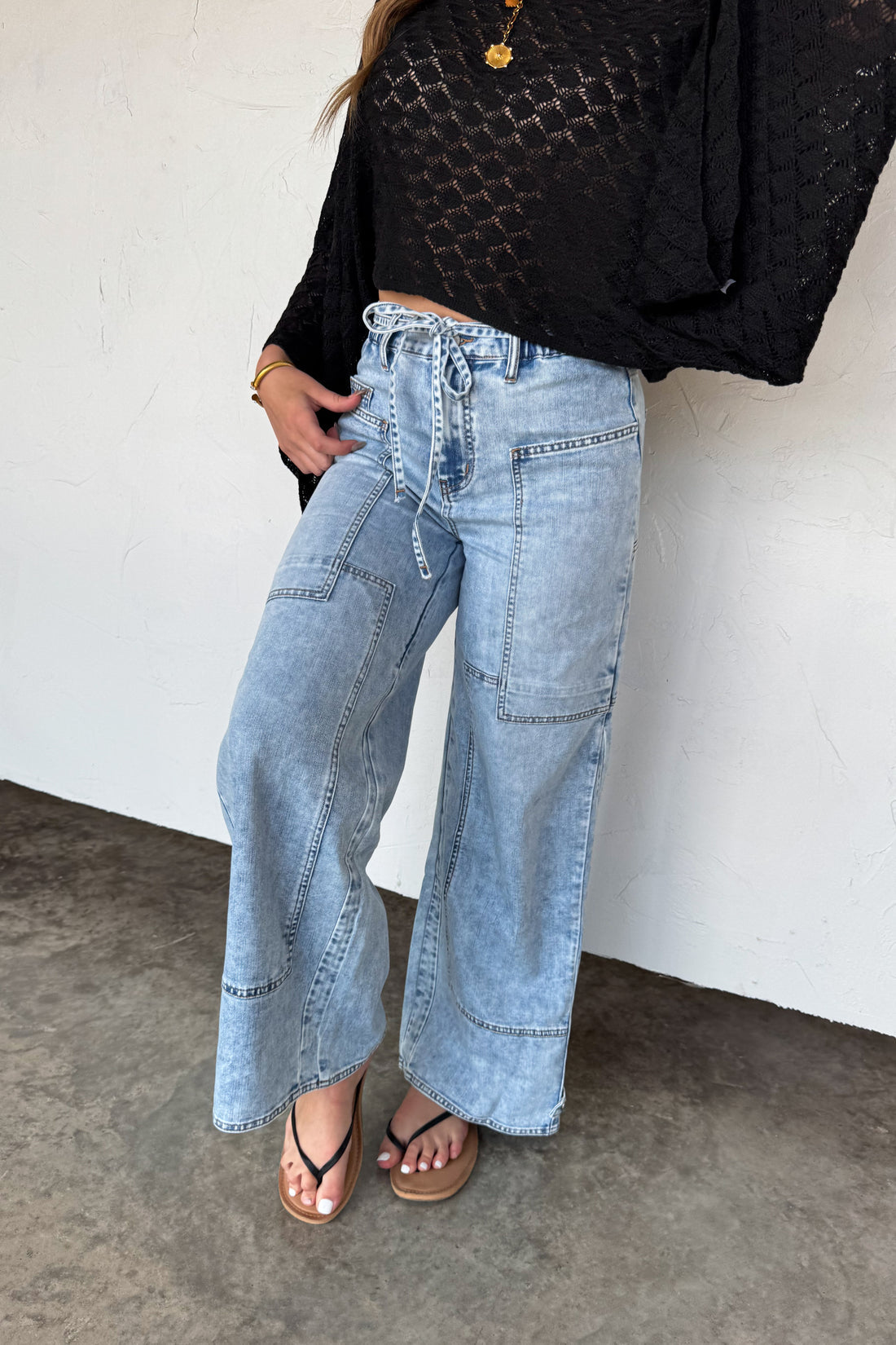 PREORDER- JOVIE TIE WAIST JEANS