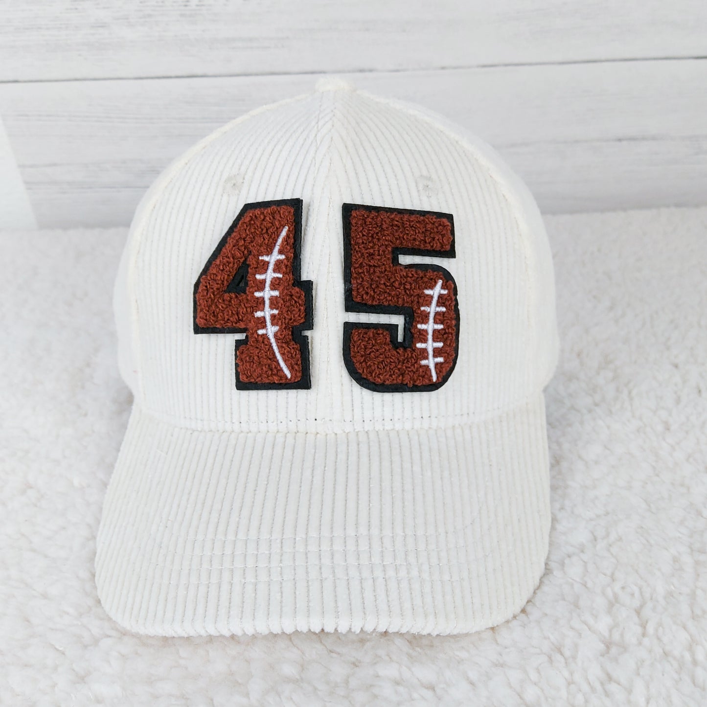 Corduroy Hat With Chenille Numbers (All Sports)