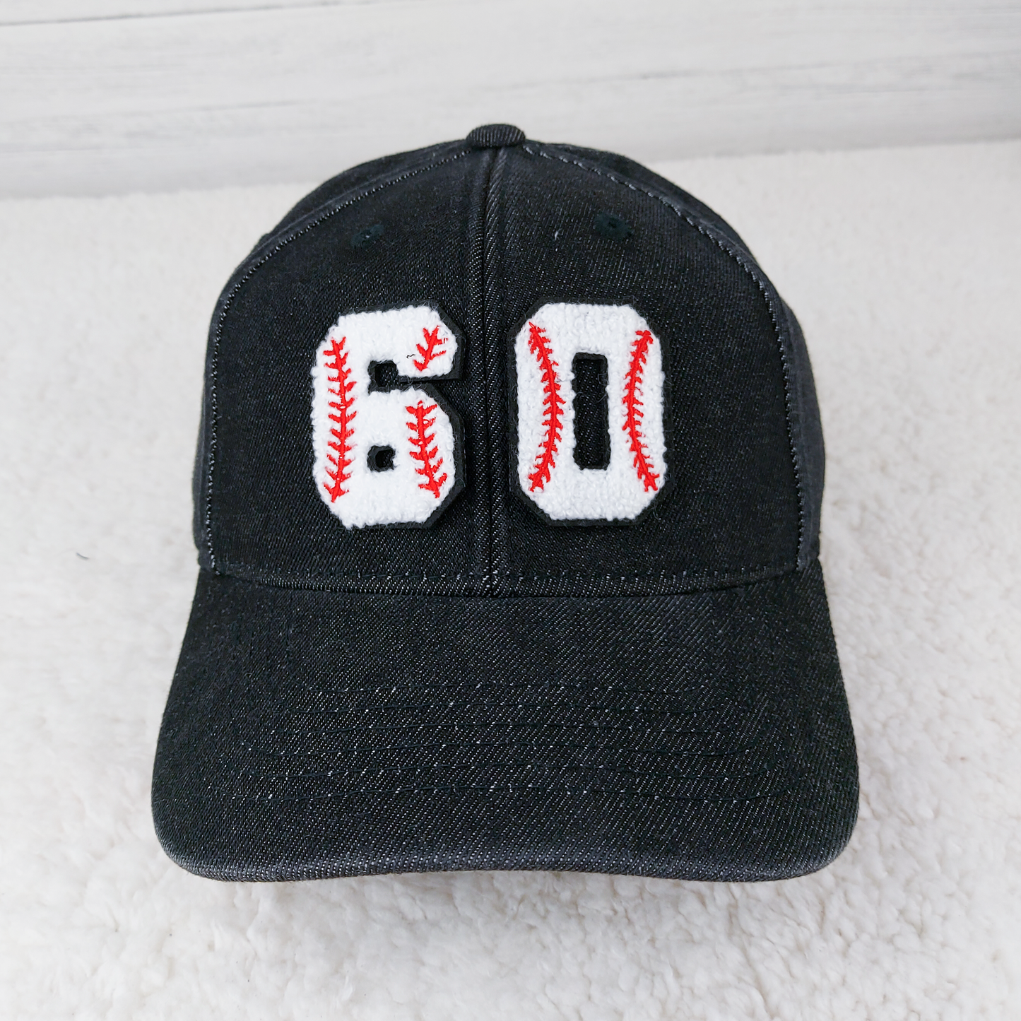 Denim Hat With Chenille Numbers (All Sports)