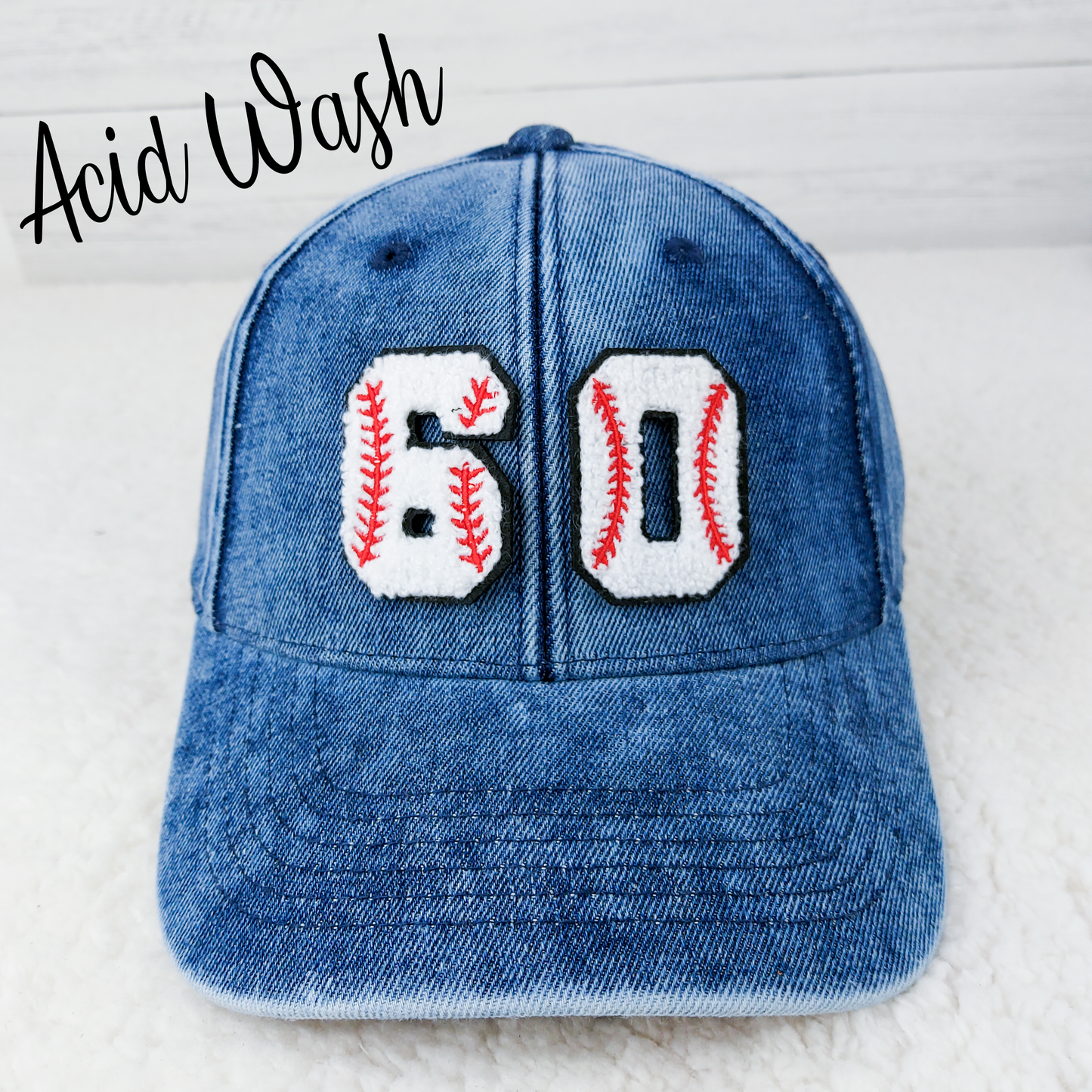 Denim Hat With Chenille Numbers (All Sports)