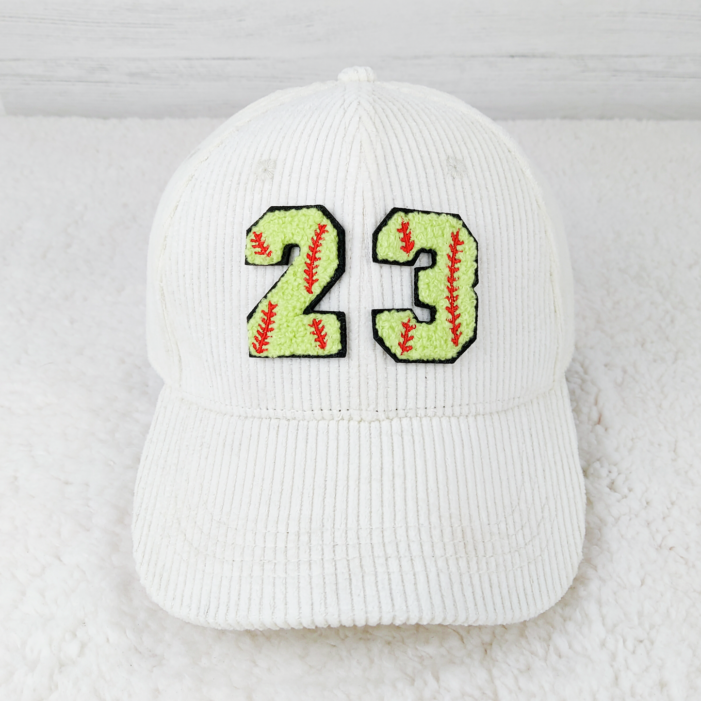 Corduroy Hat With Chenille Numbers (All Sports)