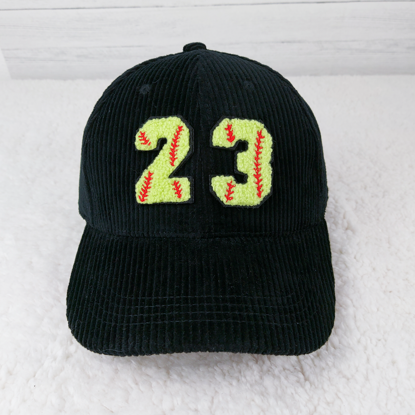 Corduroy Hat With Chenille Numbers (All Sports)