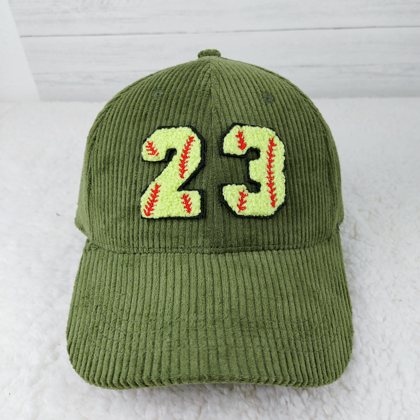 Corduroy Hat With Chenille Numbers (All Sports)