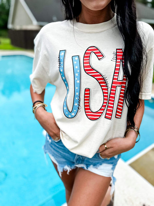 USA American Flag Patriotic Tee