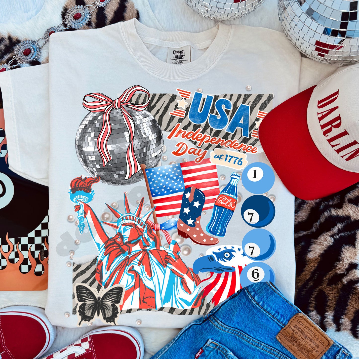 USA 4th of July Collage Tee