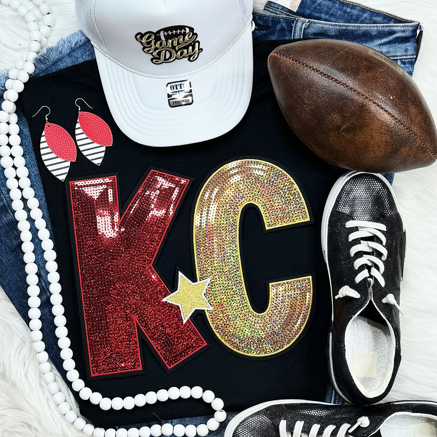 KC Sequin Patch Everyday Tee/Sweatshirt