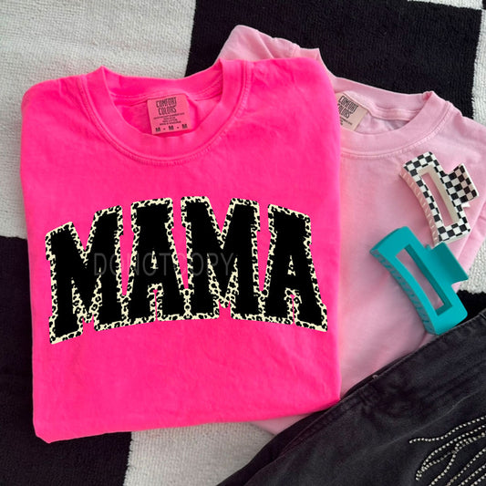 Curved Mama Leopard Tee