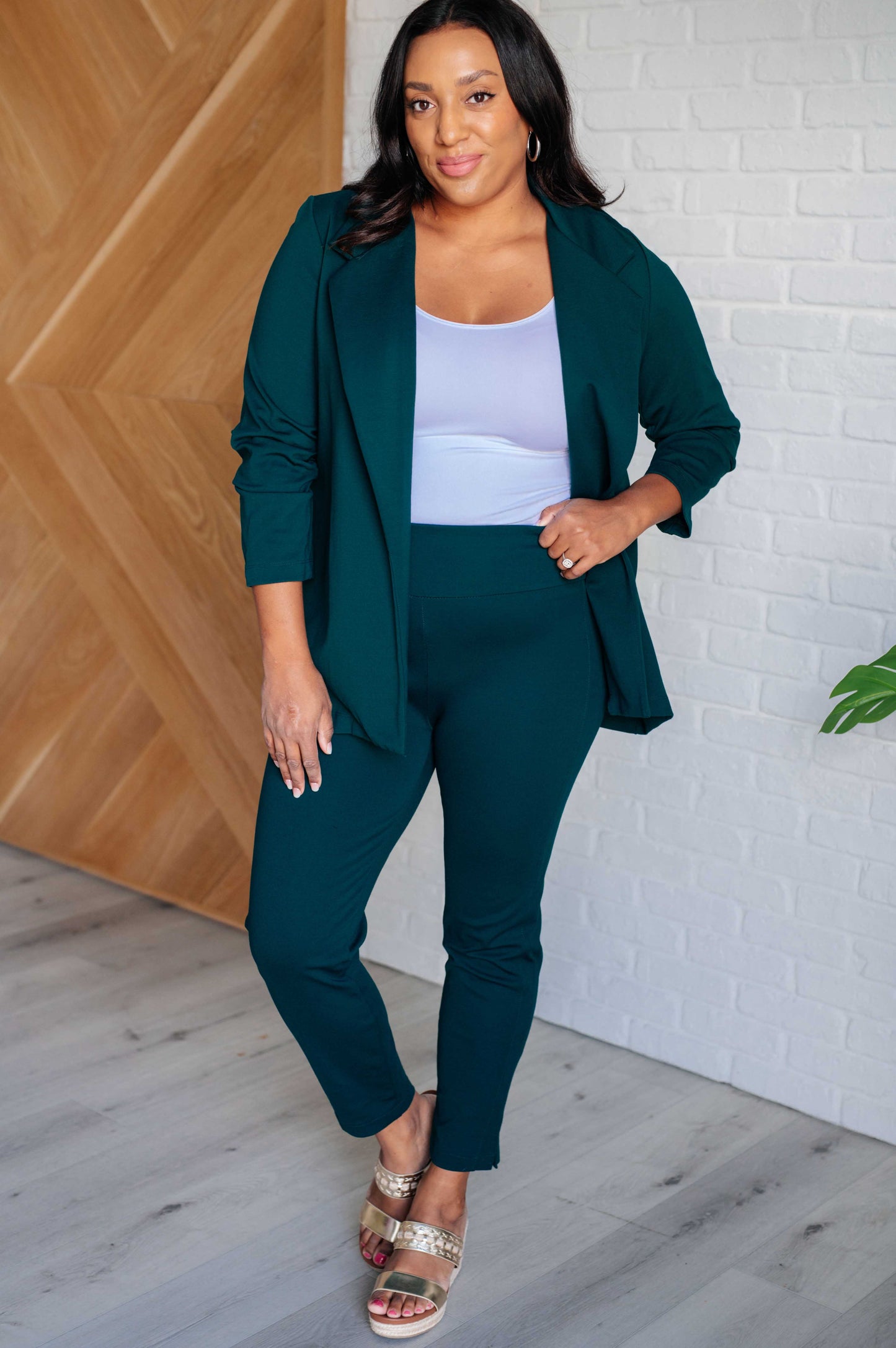 Magic 3/4 Blazer in Hunter Green  {Matching Pants}