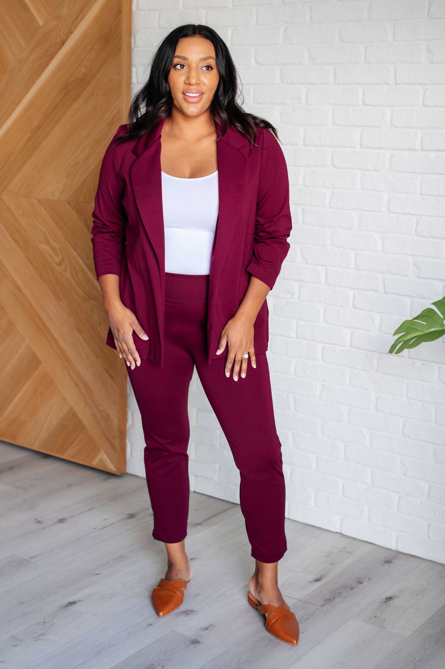 Magic 3/4 Blazer in Wine {Matching Pants}