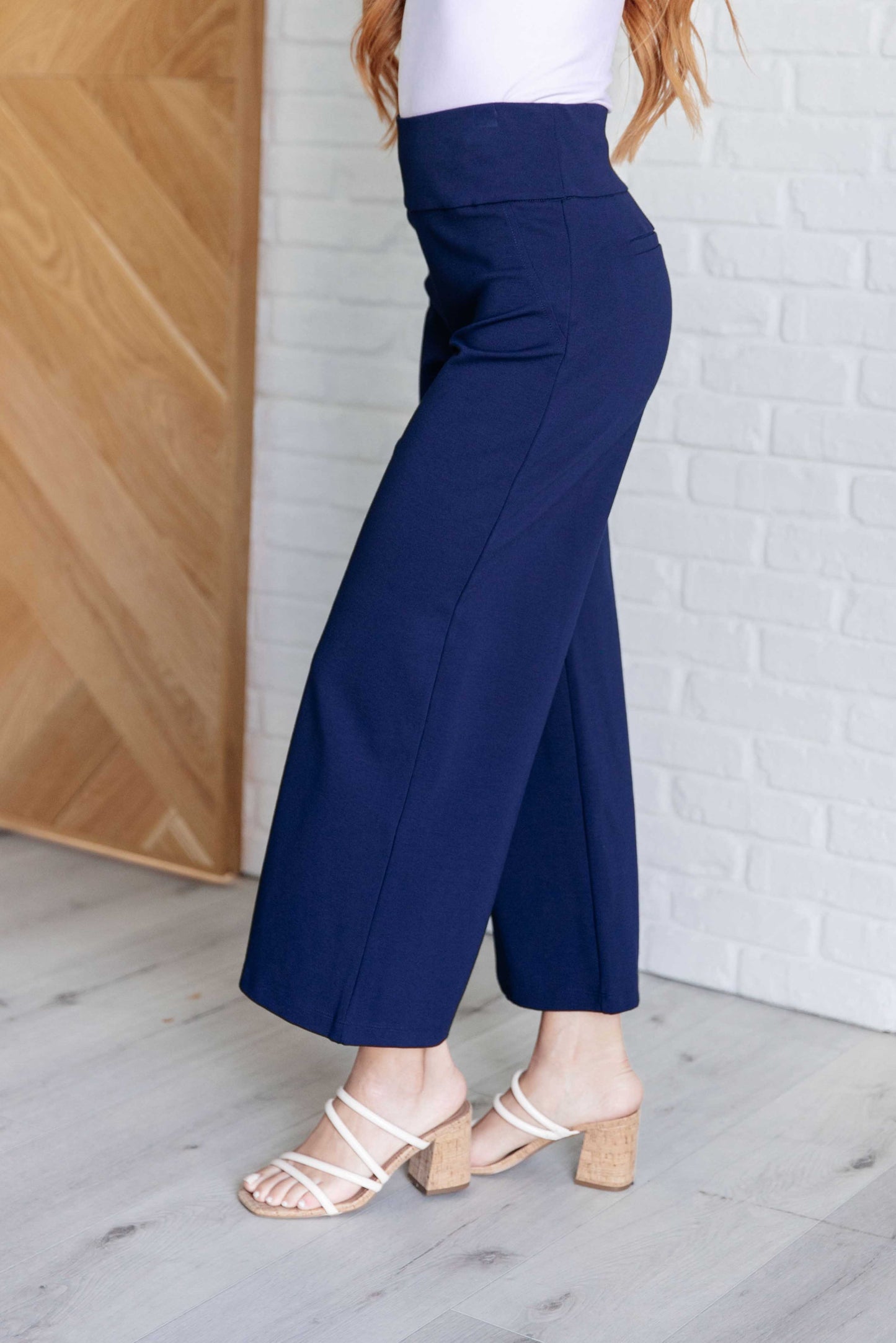 Magic Wide Leg Crop Pants in Navy {Matching Blazer}