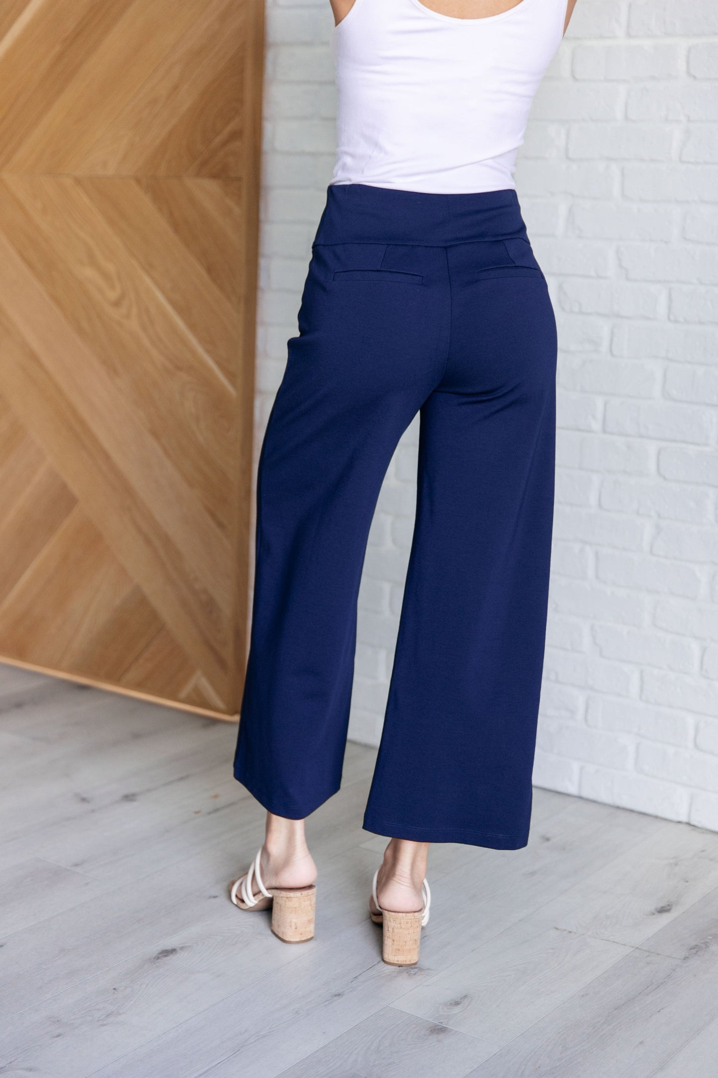 Magic Wide Leg Crop Pants in Navy {Matching Blazer}