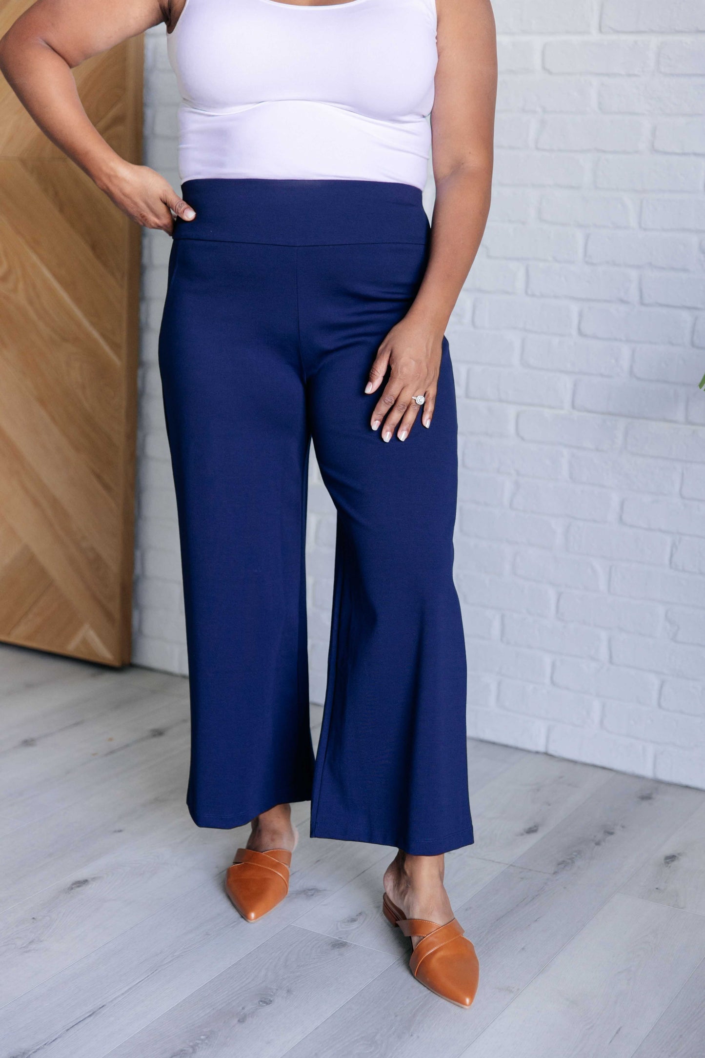 Magic Wide Leg Crop Pants in Navy {Matching Blazer}