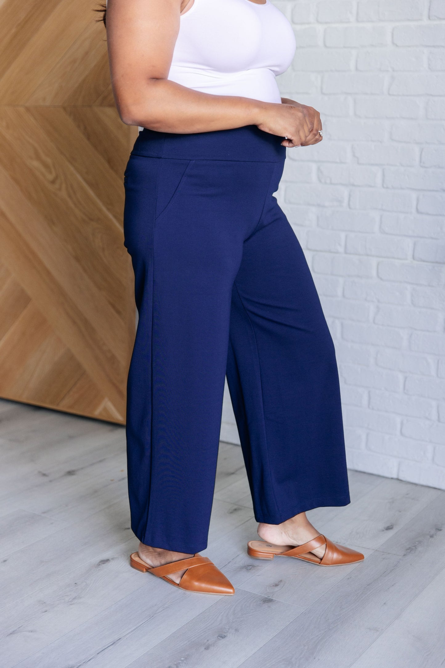 Magic Wide Leg Crop Pants in Navy {Matching Blazer}