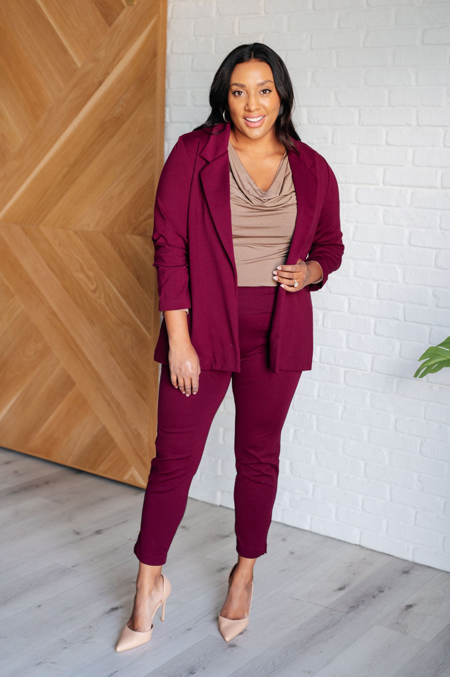 Magic 3/4 Blazer in Wine {Matching Pants}