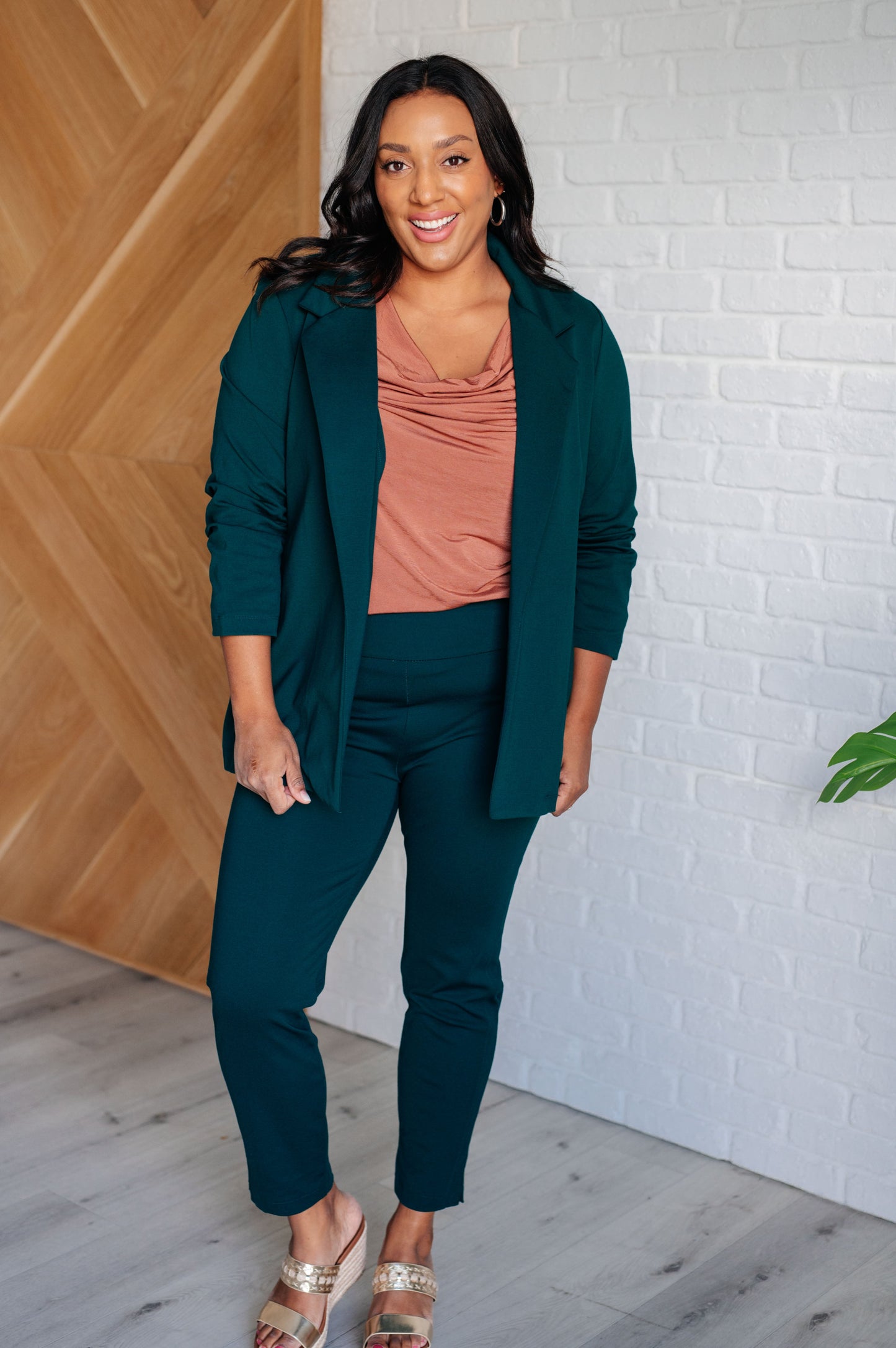 Magic 3/4 Blazer in Hunter Green  {Matching Pants}