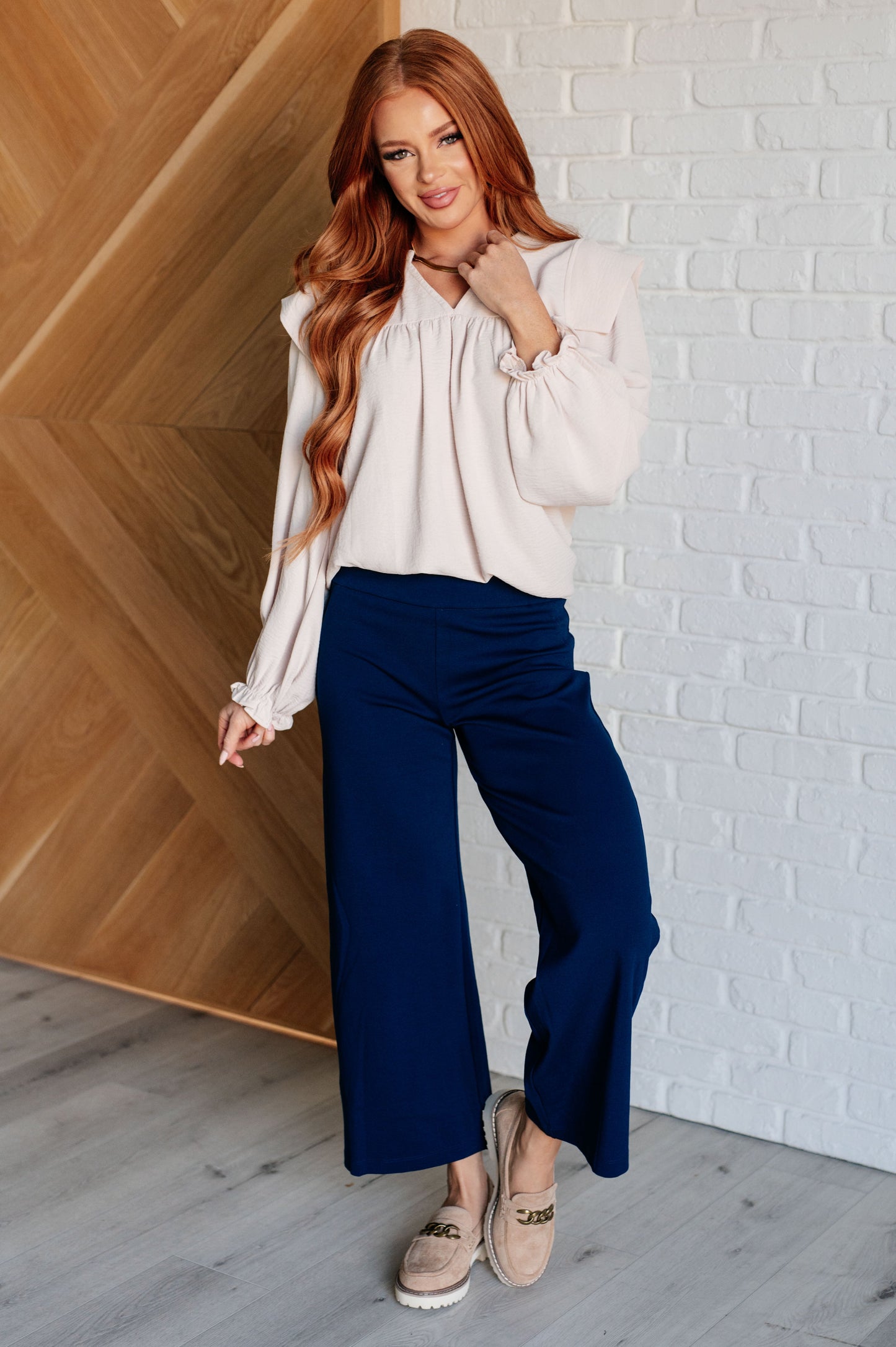 Magic Wide Leg Crop Pants in Navy {Matching Blazer}