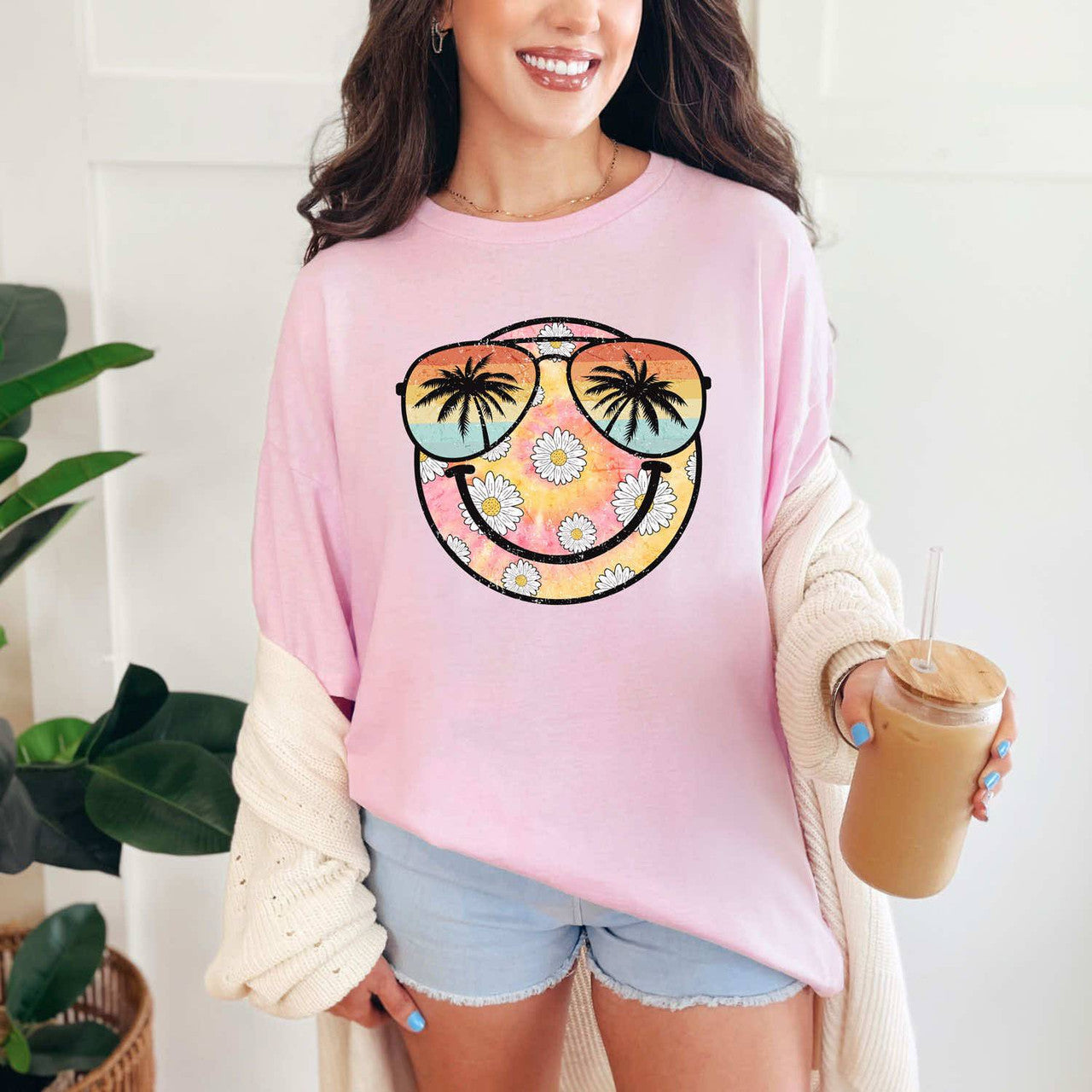 Tropical Happy Face Tee