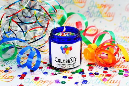 Celebrate - 25 Hour Burn Time Soy Wax Candles - Oily BlendsCelebrate - 25 Hour Burn Time Soy Wax Candles
