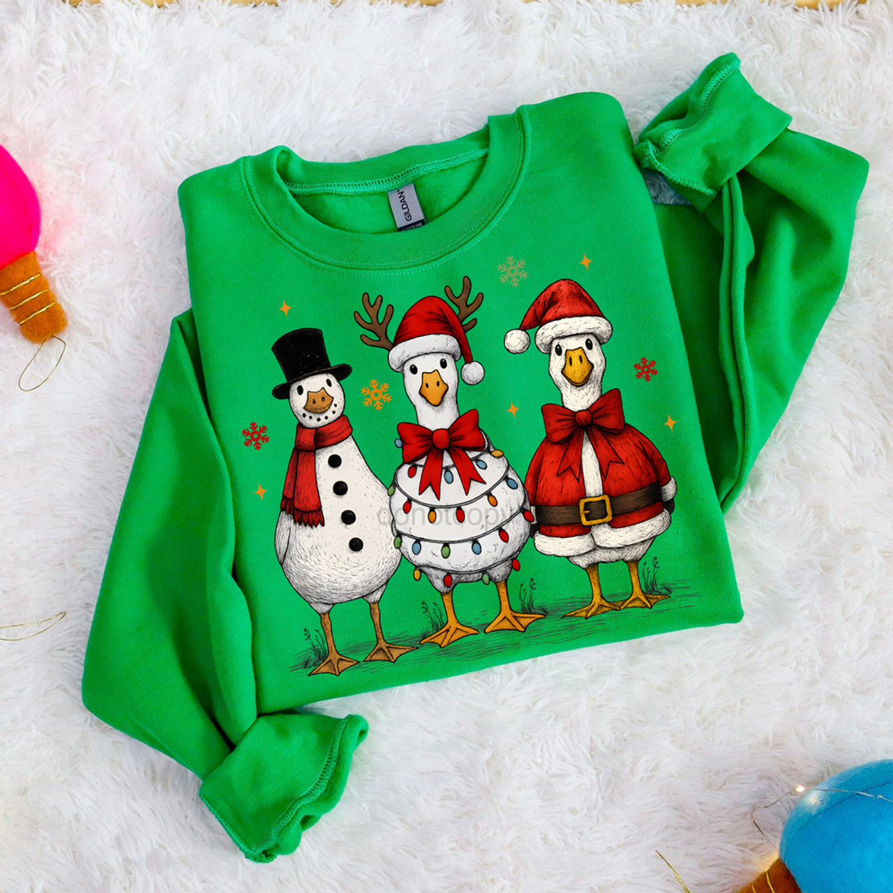 Festive Christmas Geese Sweatshirt