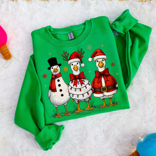 Festive Christmas Geese Sweatshirt