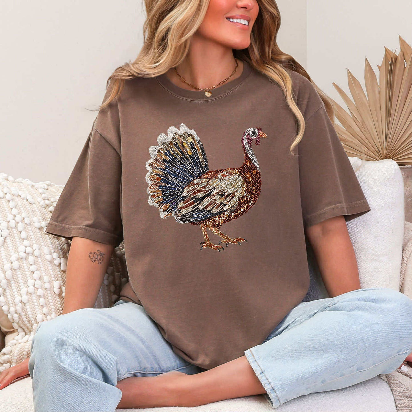 Faux Rhinestone Turkey Tee