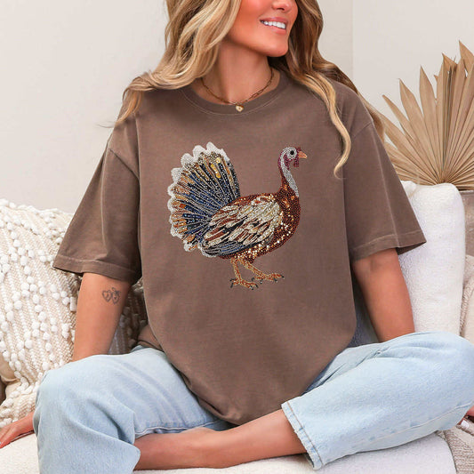 Faux Rhinestone Turkey Tee