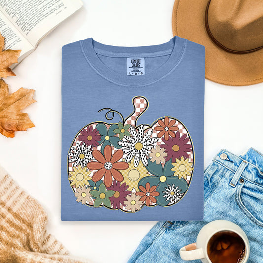 Floral Fall Pumpkin Tee